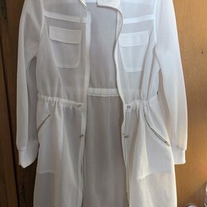 White Mesh Long Jacket